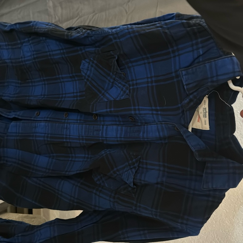 Blue plaid urban pipleline long sleeve